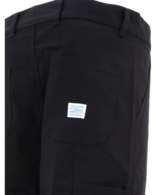 ANDBLUE Black Carpenter Trousers for men