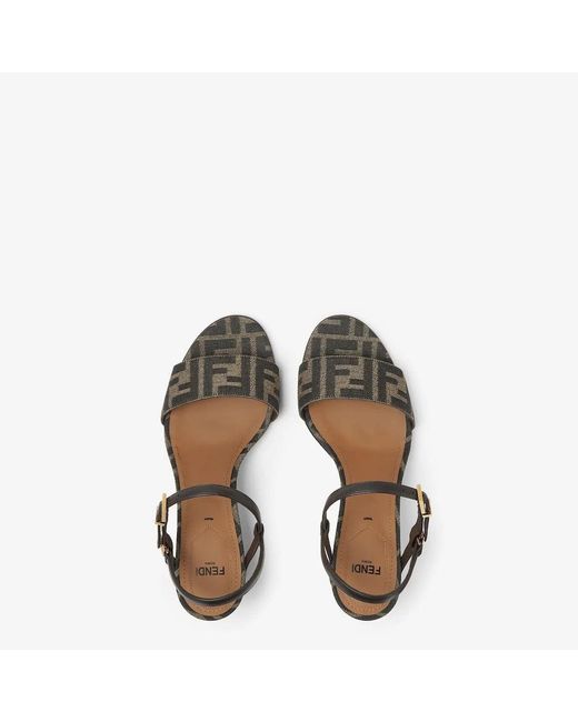 Fendi Brown "Delfina" Heeled Sandals