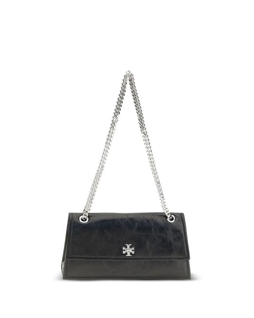 Tory Burch White Kira Suede Shoulder Bag