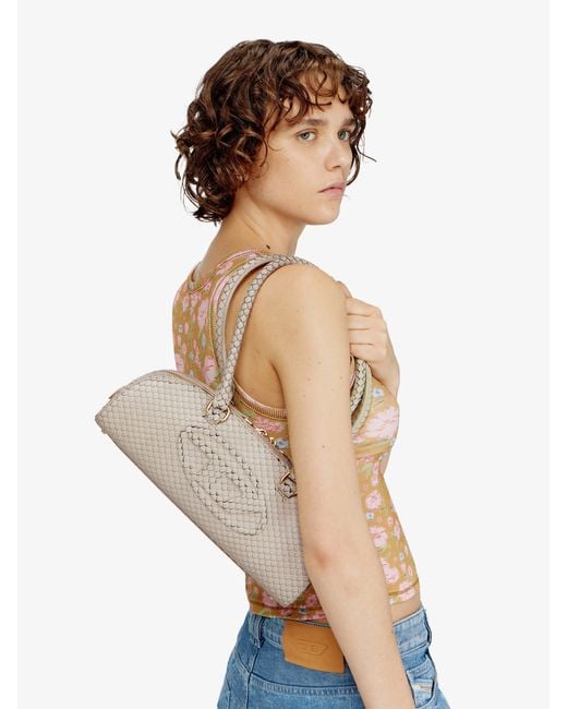 DIESEL Natural 1Dr Python-Effect Leather Shoulder Bag