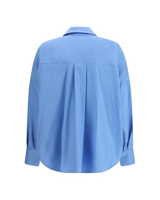 Ella Blue Shirt With Front Ruching