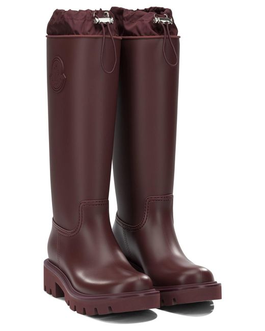 Moncler Red "Kickstream High" Rain Boots