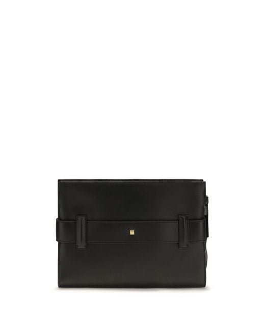 Balmain Black Leather Clutch Anthem