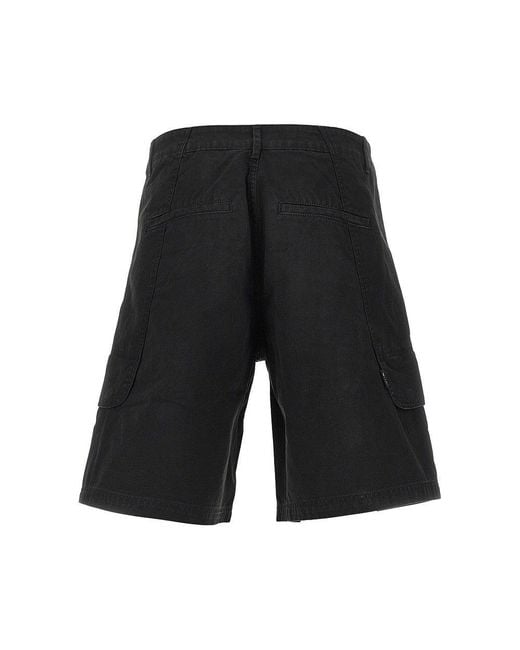 Arte' Black Canvas Cargo Shorts for men