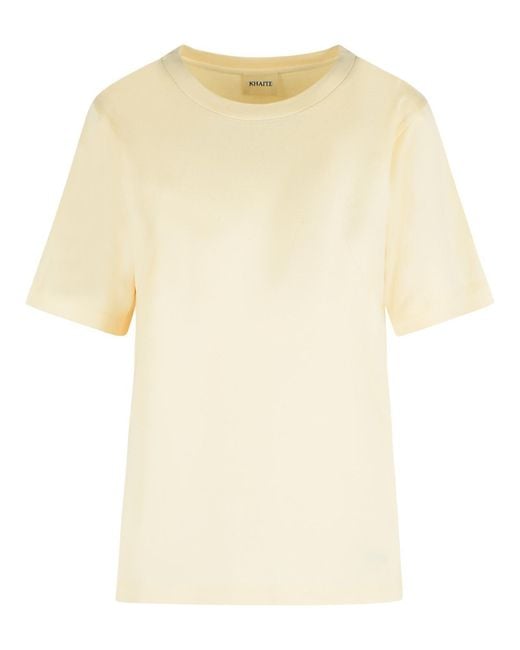 Khaite Natural 'Allen' Silk T Shirt