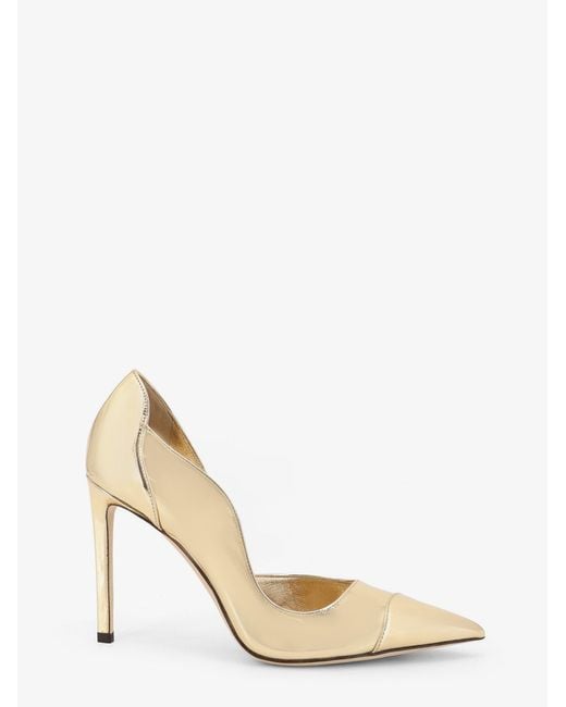 Jimmy Choo Natural Brigitte 100 Liquid Metal Leather Pumps