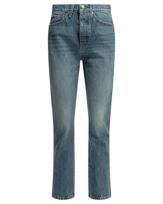 Khaite Blue "Finley" Straight-Leg Jeans