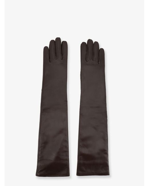 Frankie Shop Brown Veneto Leather Gloves