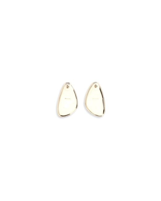 Self-Portrait White Golden Hammered Crystal Earrings