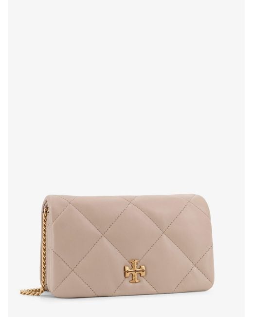Tory Burch Natural Kira Quilted Leather Crossbody Bag