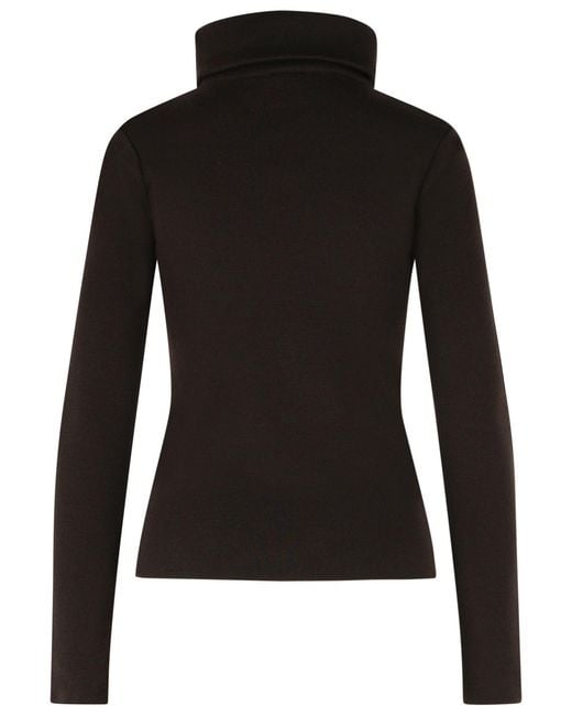 Courreges Black Merino Wool Turtleneck Sweater