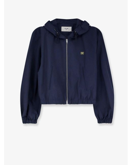 Céline Blue Cotton Blend Jacket With Logo