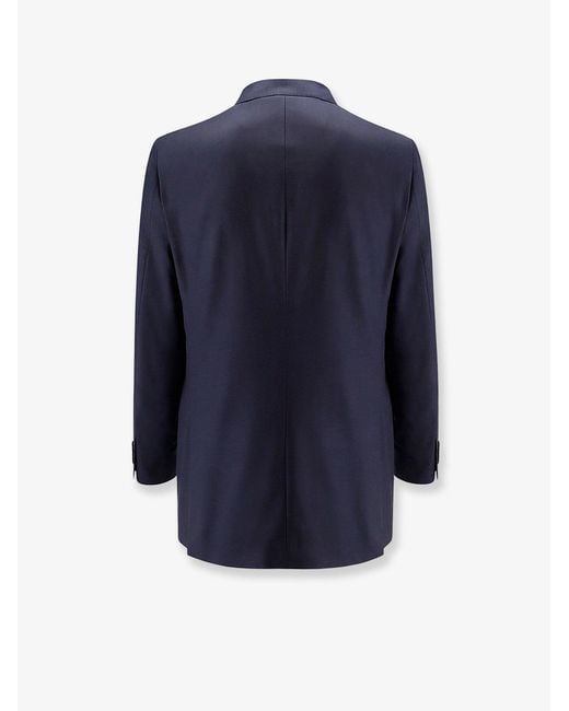 Brunello Cucinelli Blue Virgin Wool And Silk Tuxedo for men