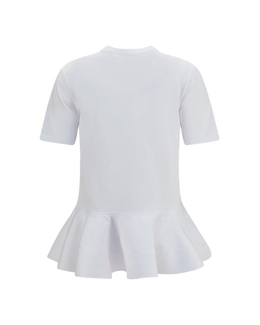 Alaïa White Alaïa Cotton Jersey Crinoline T-Shirt