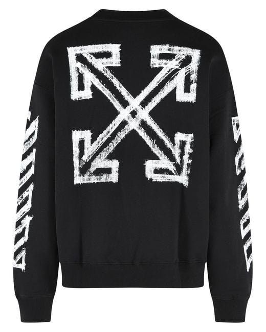 Off-White c/o Virgil Abloh Black 'Motion Arrow' Cotton Sweatshirt for men