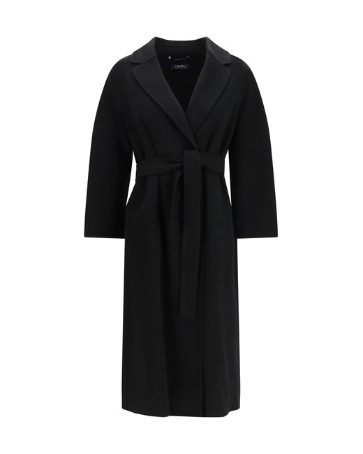 Max Mara Black 'S Maxmara Esturia Virgin Wool Coat