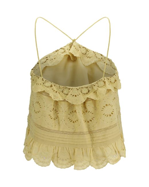 Isabel Marant Yellow Marant Etoile Prisha Ruffle Top