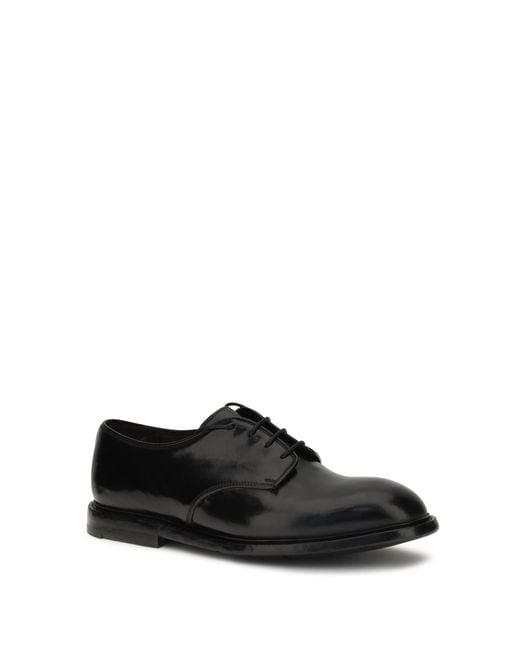 Premiata Black Lace-Up Shoes Leather for men