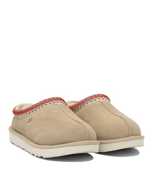 Ugg White Flat Shoes Sand/Dark Cherry