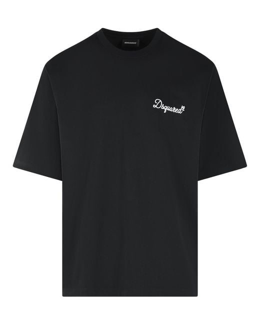 DSquared² Black Cotton T-Shirt for men