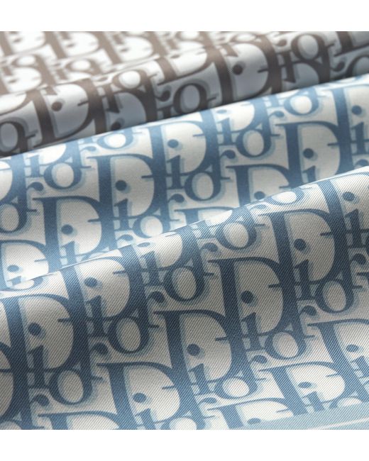 Dior Blue Oblique Silk Foulard Light
