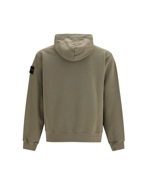Stone Island Green Hooded Sweatshirt Military for men