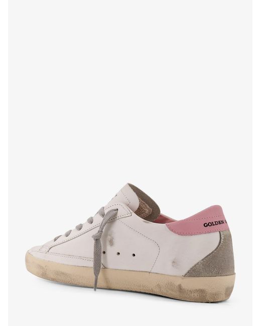 Golden Goose Deluxe Brand Pink Super Star Leather Sneakers With Side Logo