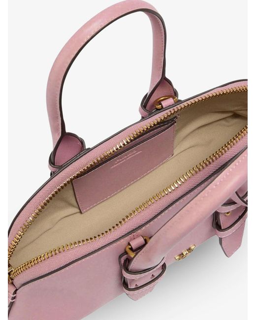 Pinko Pink Bowling Escape Leather Handbag