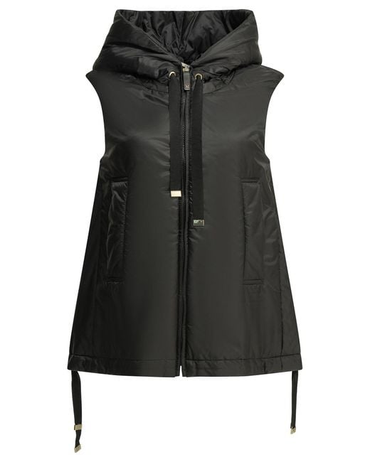 Max Mara Black Water-Repellent Sleeveless Jacket