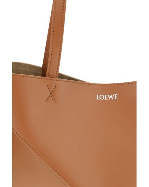 Loewe Brown Puzzle Fold Tote Bag