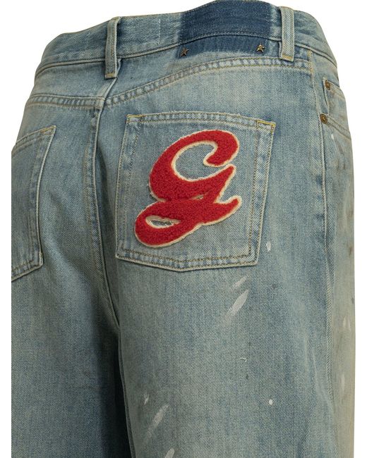 Golden Goose Deluxe Brand Green "Melody Boyfriend" Wide Leg Jeans