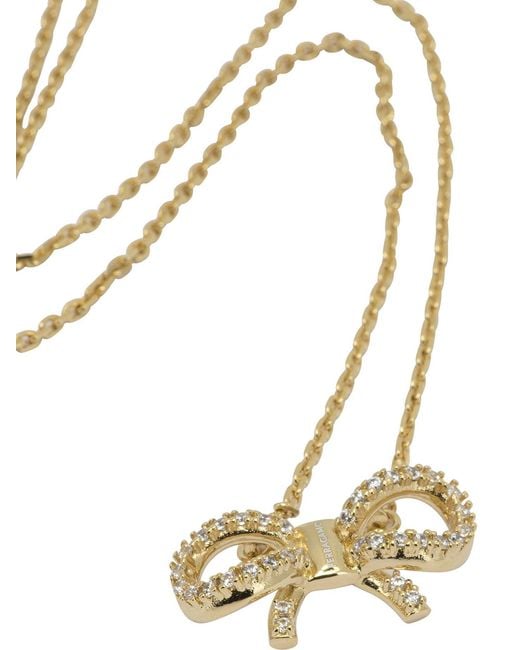 Ferragamo Metallic Necklace With Bow Pendant
