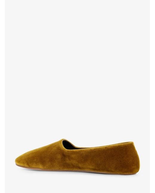The Row Brown Ponti Velvet Loafers