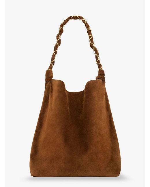 Saint Laurent Brown Amalia Suede Shoulder Bag
