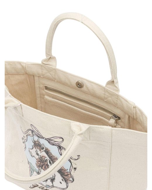Ganni White Easy Pony Medium Handbag