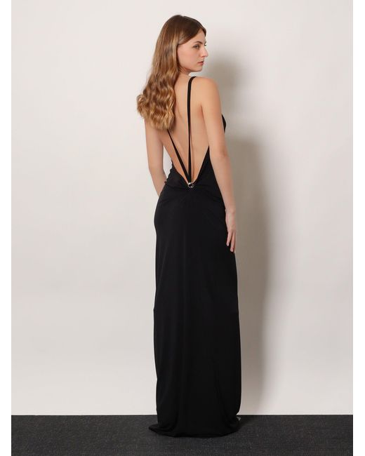 Coperni Black Stretch Fabric Long Dress