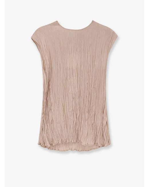 Alysi Pink Sleeveless Wrinkle Top