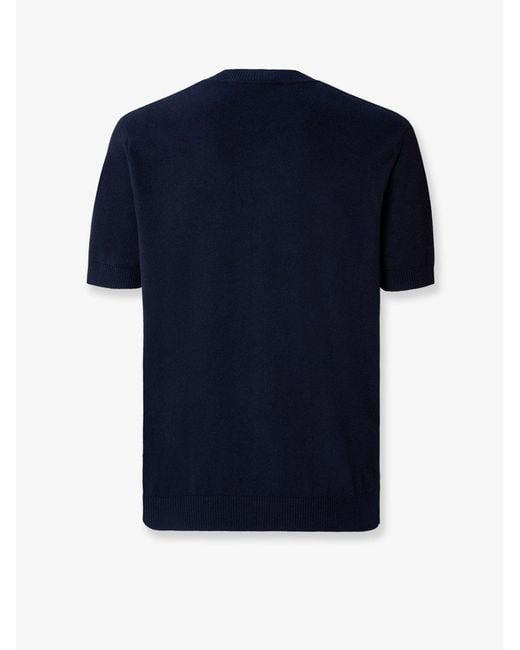 Fendi Blue Cotton And Cashmere Sweater for men