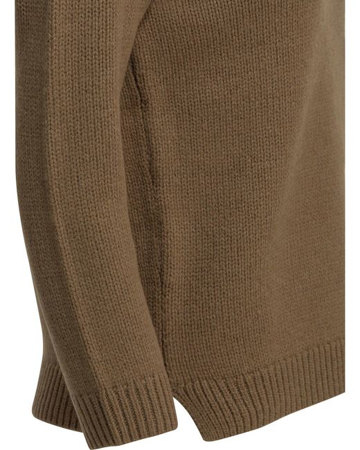 Totême Brown Camel-Colored Crew-Neck Sweater