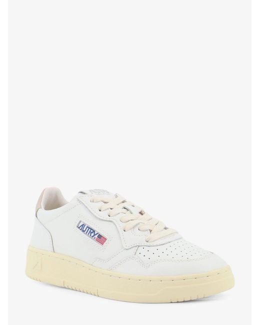 Autry White Medalist Leather Sneakers