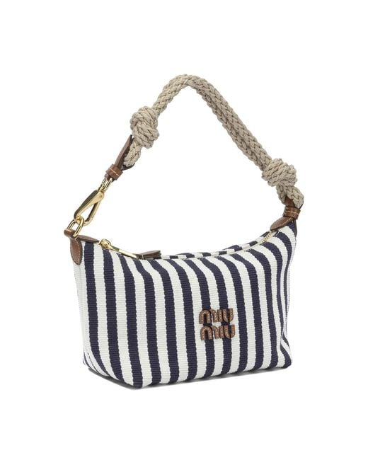 Miu Miu White Small Logo Shoulder Bag