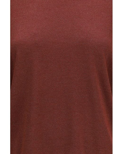 Brunello Cucinelli Red Short-Sleeve Cashmere And Silk Sweater