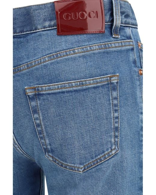 Gucci Blue Flare Stretch Cotton Jeans