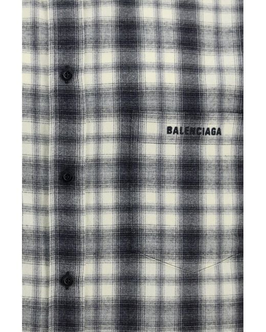 Balenciaga Multicolor Checked Cotton Flannel Shirt for men