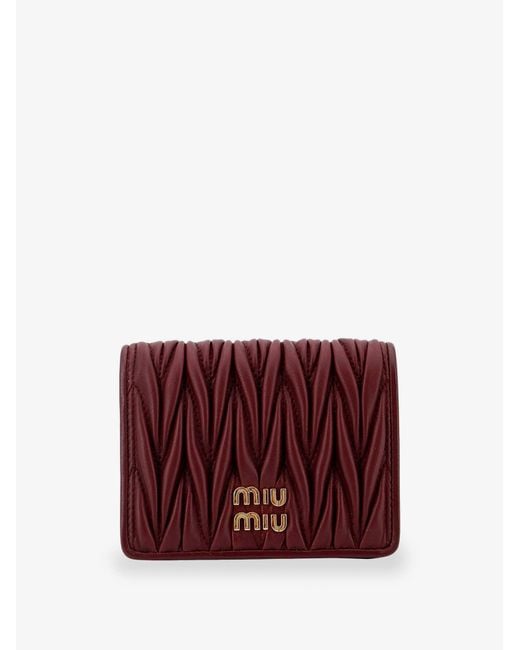 Miu Miu Purple Quilted Leather Wallet