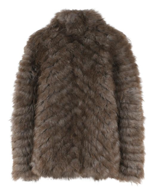 Simonetta Ravizza Brown Falk Mud Cashmere Goat Fur