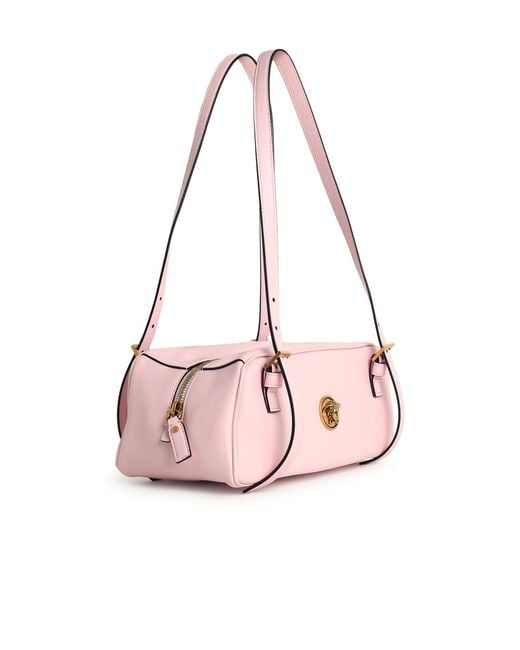Versace Pink 'Emblème' Nappa Leather Bowling Bag