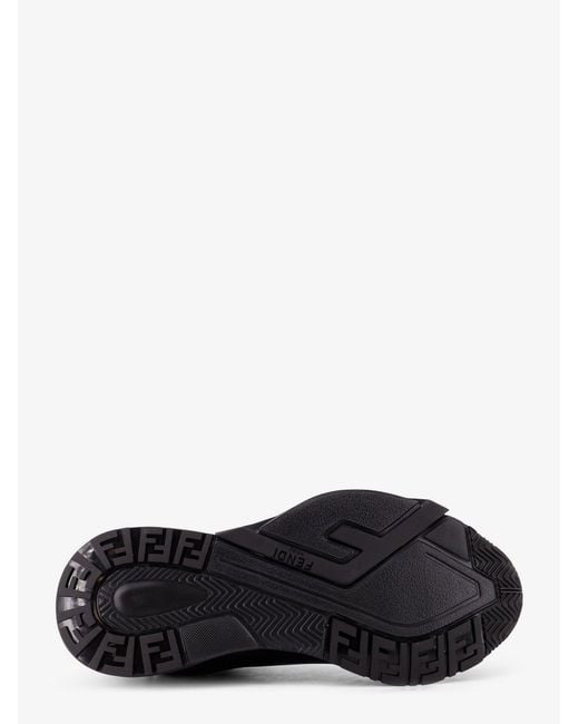 Fendi Black Sneakers Nero Grig Pelle for men
