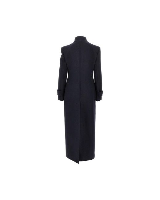 Pinko Blue Cloth Single-Breasted Long Coat