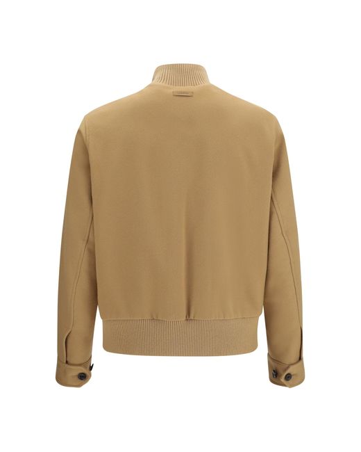 Lardini Natural Buttoned Jacket With Ribbed Trims for men